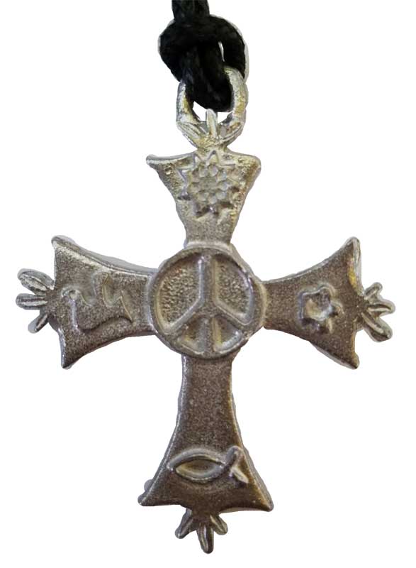 2" Peace Cross amulet